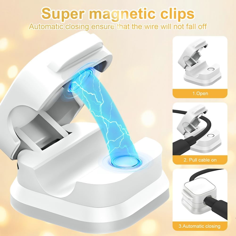 18 Pack Cord Organizer Holder,Magnetic Cable Clips Management,Easy Strong Adhesive Phone USB Charger Cord,Hide Or Org... - Image 6