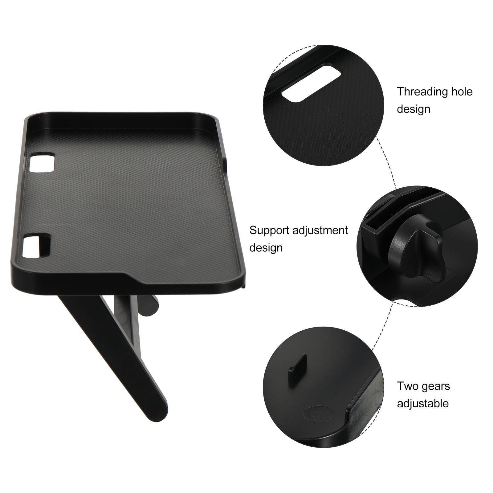 Black Adjustable Computer Monitor Stand with Spacious Storage and Easy Punch-Free Setup for Home Office - Image 3
