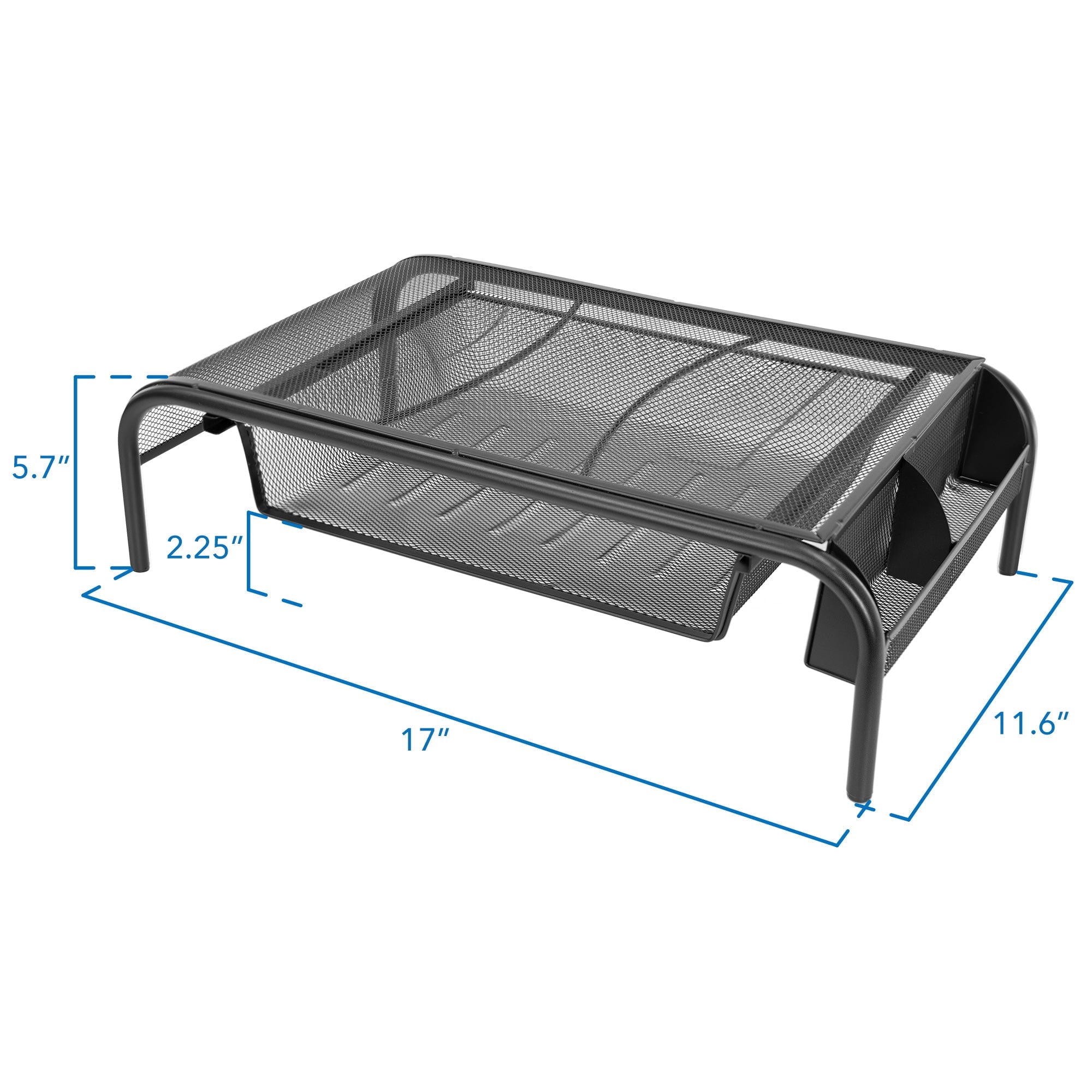 Metal Mesh Computer Monitor Stand and Riser with Pullout Drawer - Image 5