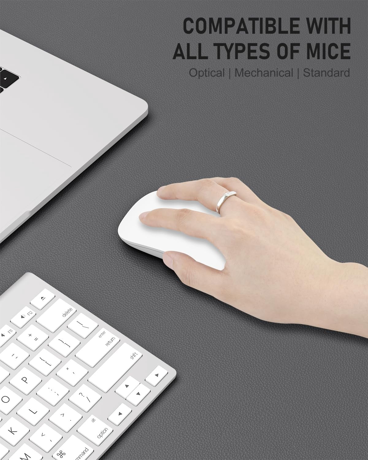 Kiibsot Desk Pad, 23.6" x 13.8" PU Leather Non-Slip Desk Mat Large Mouse Pad for Desktop, Waterproof Laptop Computer Writing Mat for Office, - Image 4
