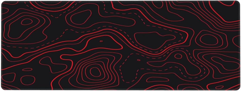 Red Black Topographic Mouse Pad Large Gaming Desk Mat Computer Mousepad XL Long Non-Slip Laptop Keyboard Mat for Offi... - Image 3