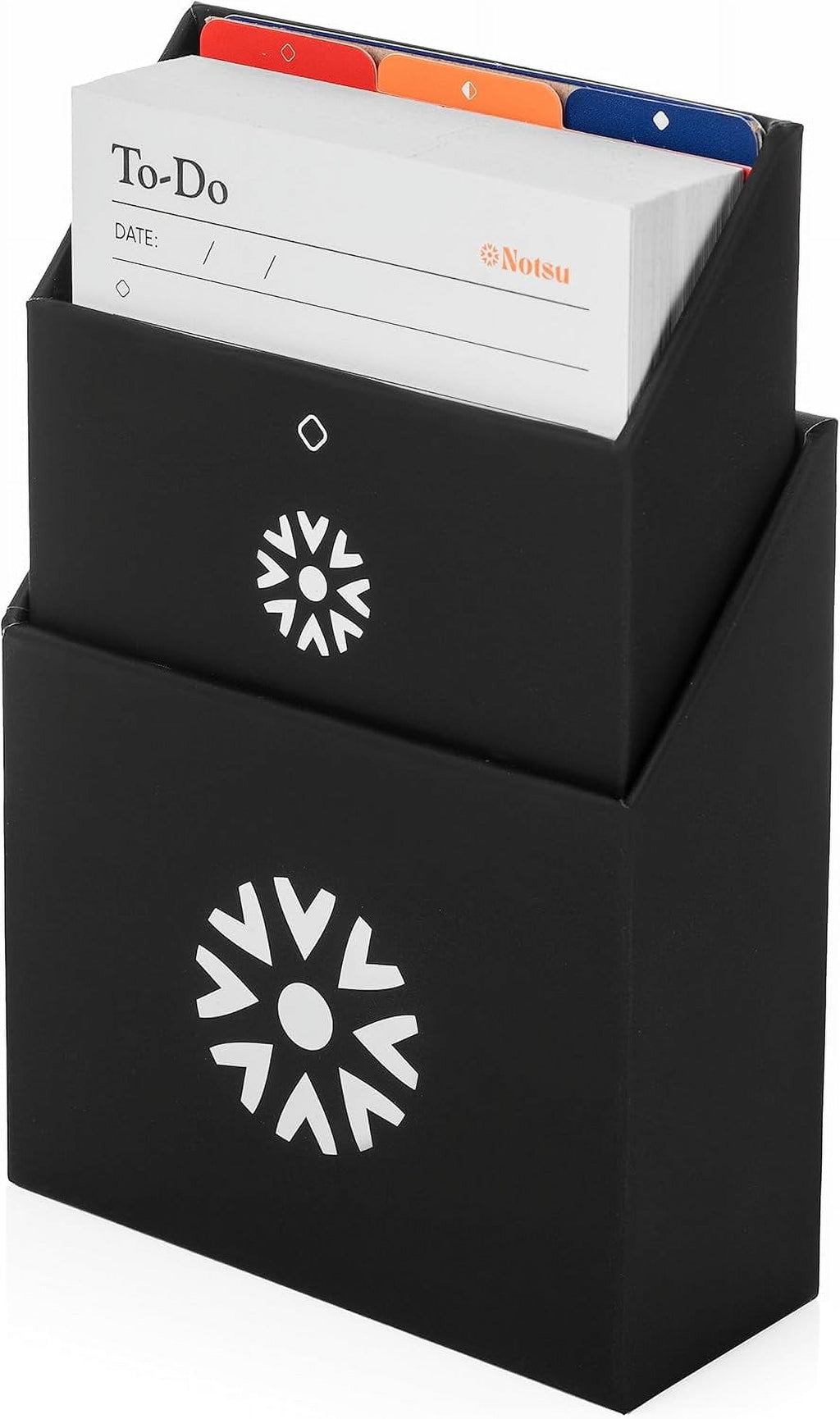 Notsu Centre Rise To Do List Card Box Set | 50 Foldable To-Do Vertical Notecards 3x5, Productivity Index Card Organizer Tab Dividers, Desk C - Image 2