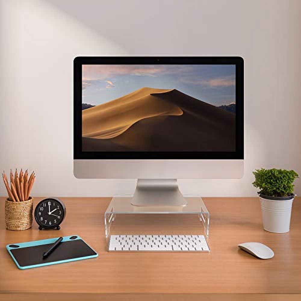 Acrylic Monitor Riser Stand with Carry Handle, Clear - Image 5