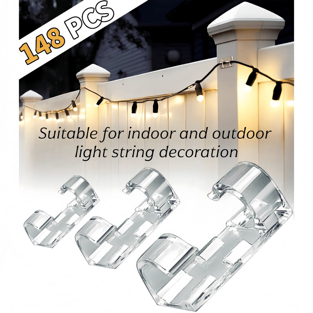 148 Pcs Adhesive Cable Clips & String Lights Clips,Wall Wire Clips 40 Small,60 Large,48 Extra Large,Strong Clear Cord Organizer Cable Manage - Image 5