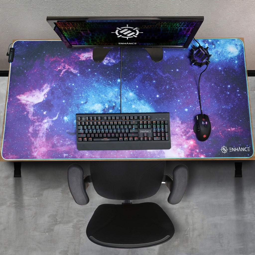 ENHANCE XXXL LED Computer Desk Mat - Illuminated 3XL Large Mouse Mat (48x24 Mouse Pad) Gaming Mouse Pad , Extended Table Desk Pad with Smoot - Image 2