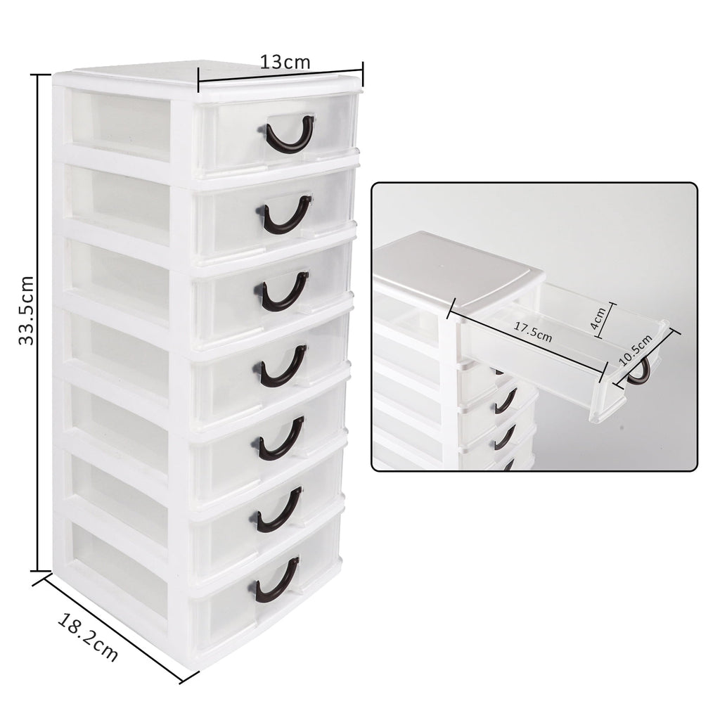 7-Pack Clear Plastic Drawer Organizers Set - Storage Units for Office, Bathroom & Desk Drawers - Image 2