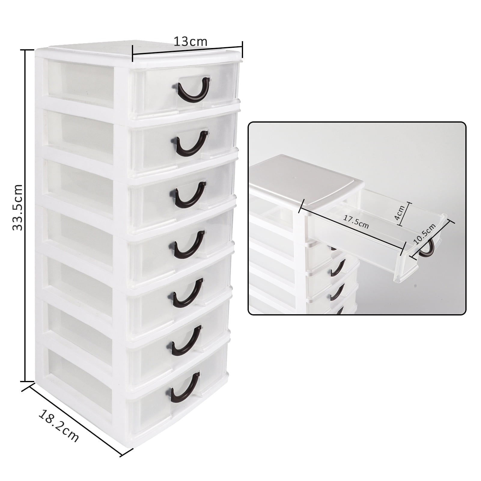 7-Pack Clear Plastic Drawer Organizers Set - Storage Units for Office, Bathroom & Desk Drawers - Image 2