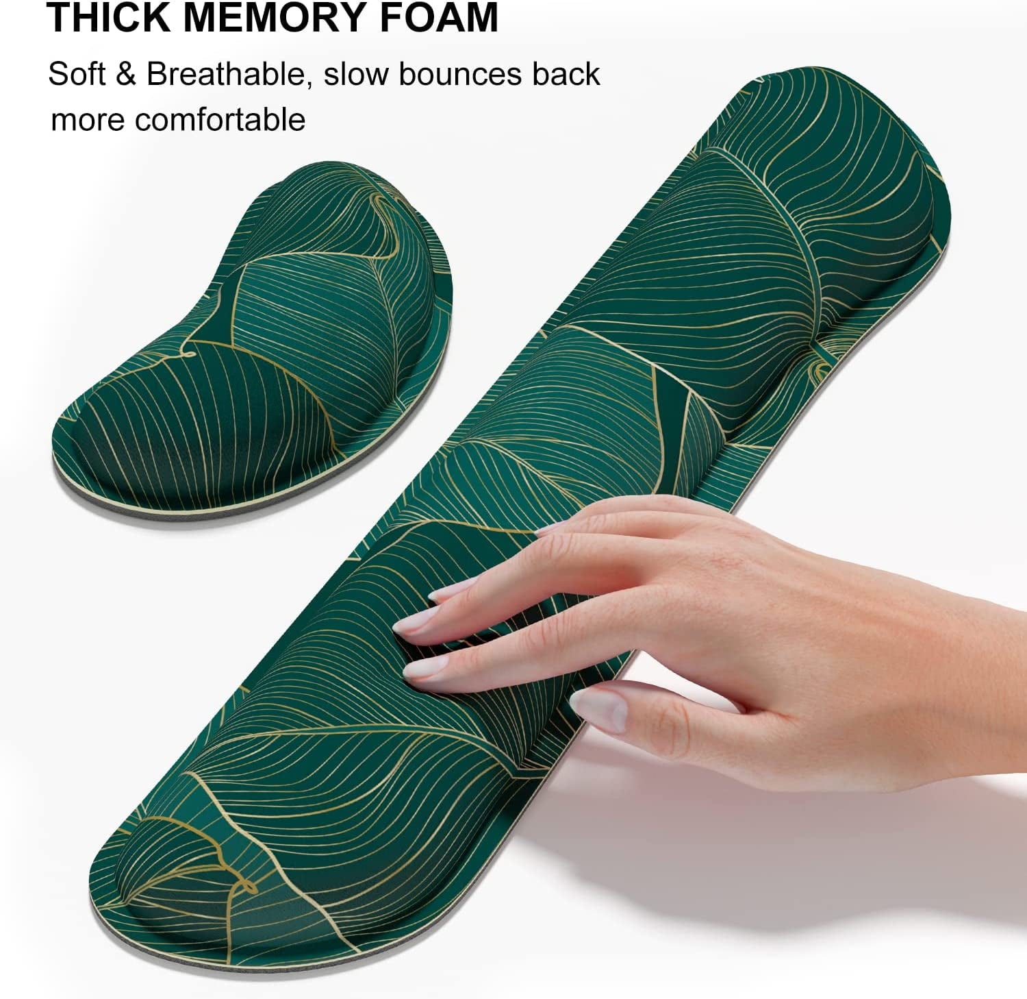 3Pcs Ergonomic Large Mouse Pad and Keyboard Wrist Rest, Desk Pad for Keyboard and Mouse, 3-in-1 Gaming Mouse Pad with... - Image 3