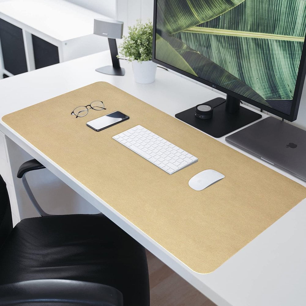 Desk Pad, 31.5" x 15.8" Desktop Waterproof Protector Writing Mat for Keyboard and Mouse, Dual Side Use Leather Non Sl... - Image 4