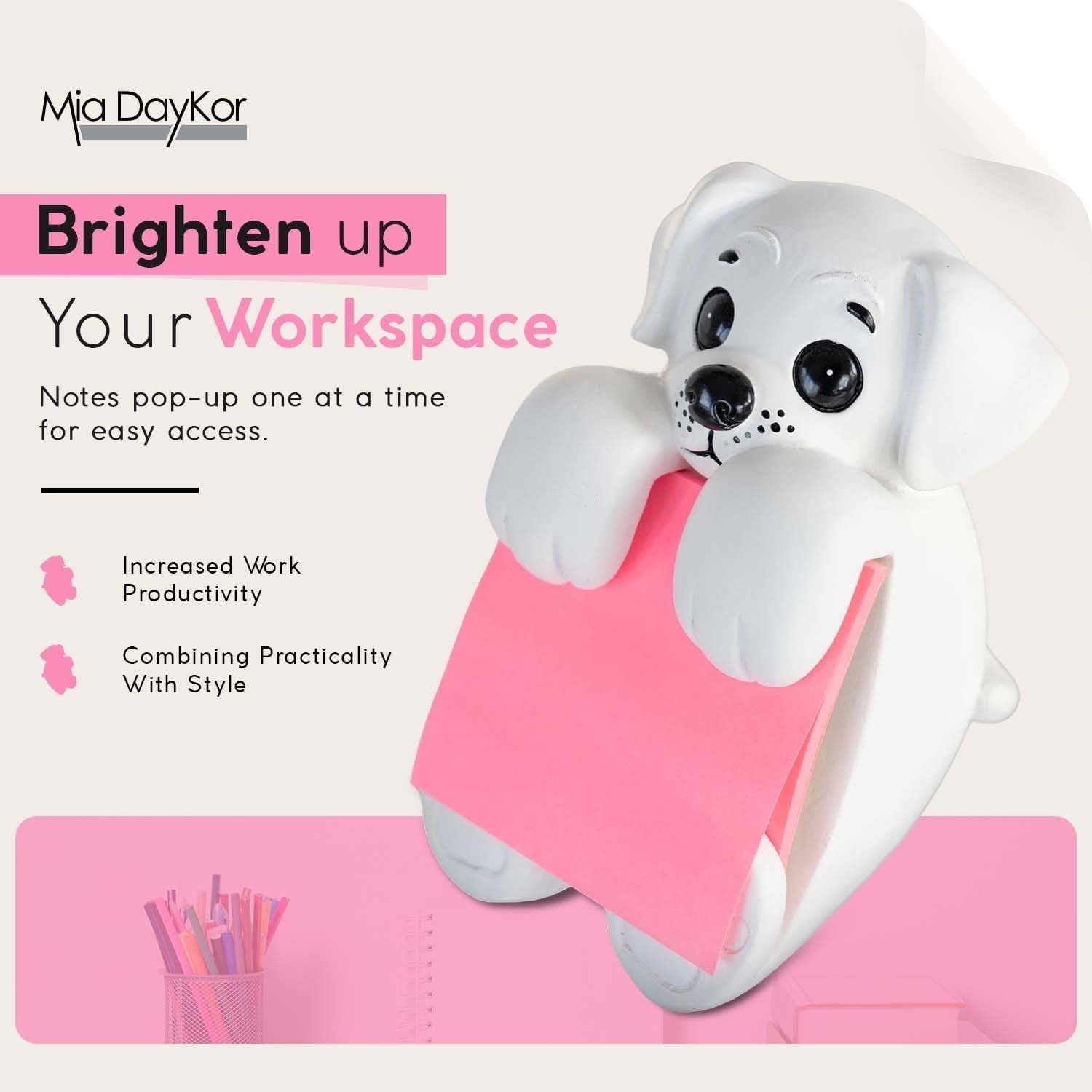 Resin Sticky Note Holder for Desk - Dog Note Dispenser 3"x3" - Office Decor & Accessories - Cute Desk Organizer - Image 5