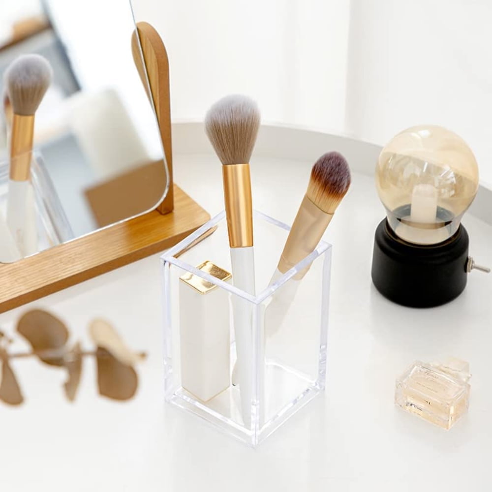 2pcs Acrylic Pen Holder Pencil Cup Desk Accessories Holder,Makeup Brush Storage Organizer for Office School Home Supp... - Image 2