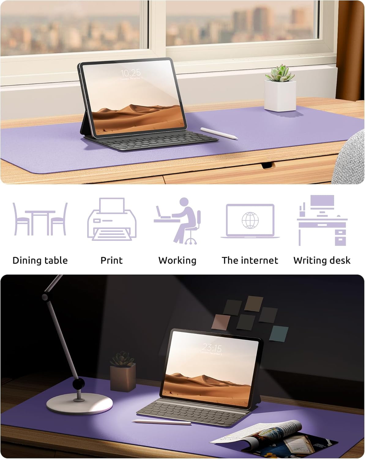 23.6" x 13.8" Leather Desk Pad Protector, Office Desk Mat, Large Mouse Pad, Non-Slip PU Leather Desk Blotter, Laptop Desk Pad, Waterproof De - Image 6