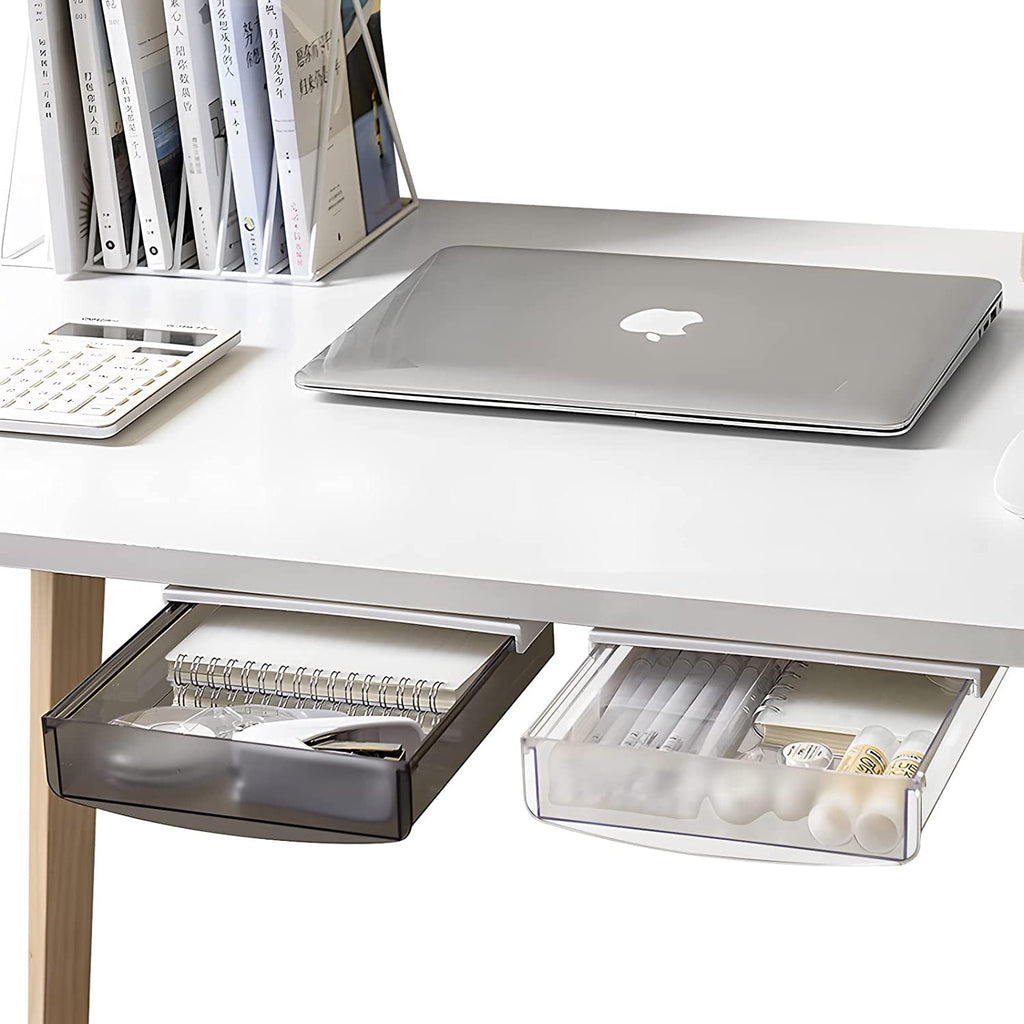 CECOLIC Under Desk Drawer Organizer, Table Hidden Slide Out Desk Drawer Plastic Desk Accessories & Workspace Organizers,Hidden Desktop Organ - Image 2