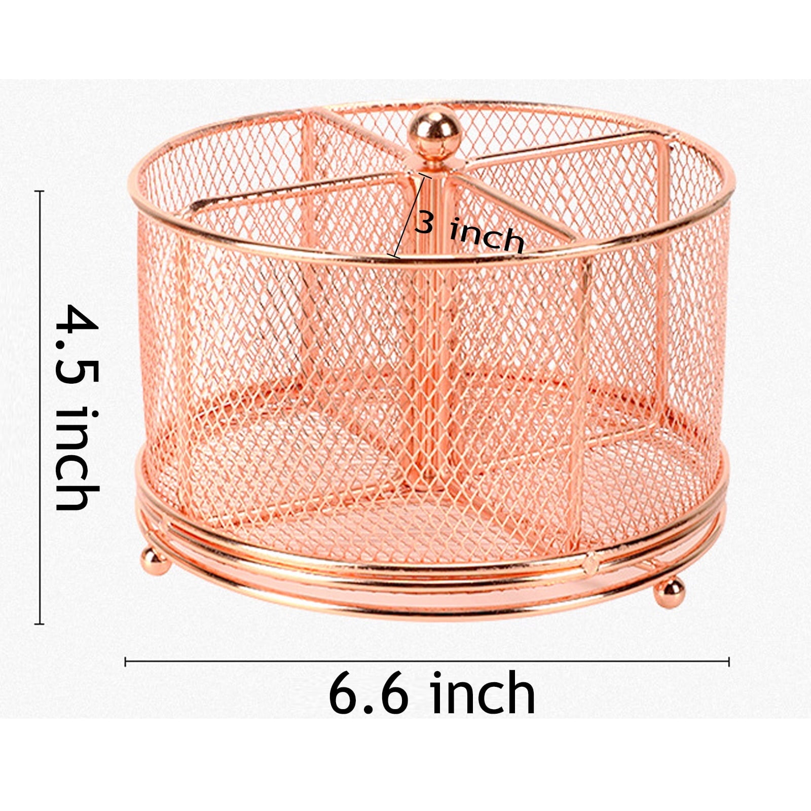 Bleiou Metal Makeup Brush Holder Pen Holder Rotating Desk Organizer for Office Supplies - Convenient and Durable Storage for Pens,Pencils,Ma - Image 6