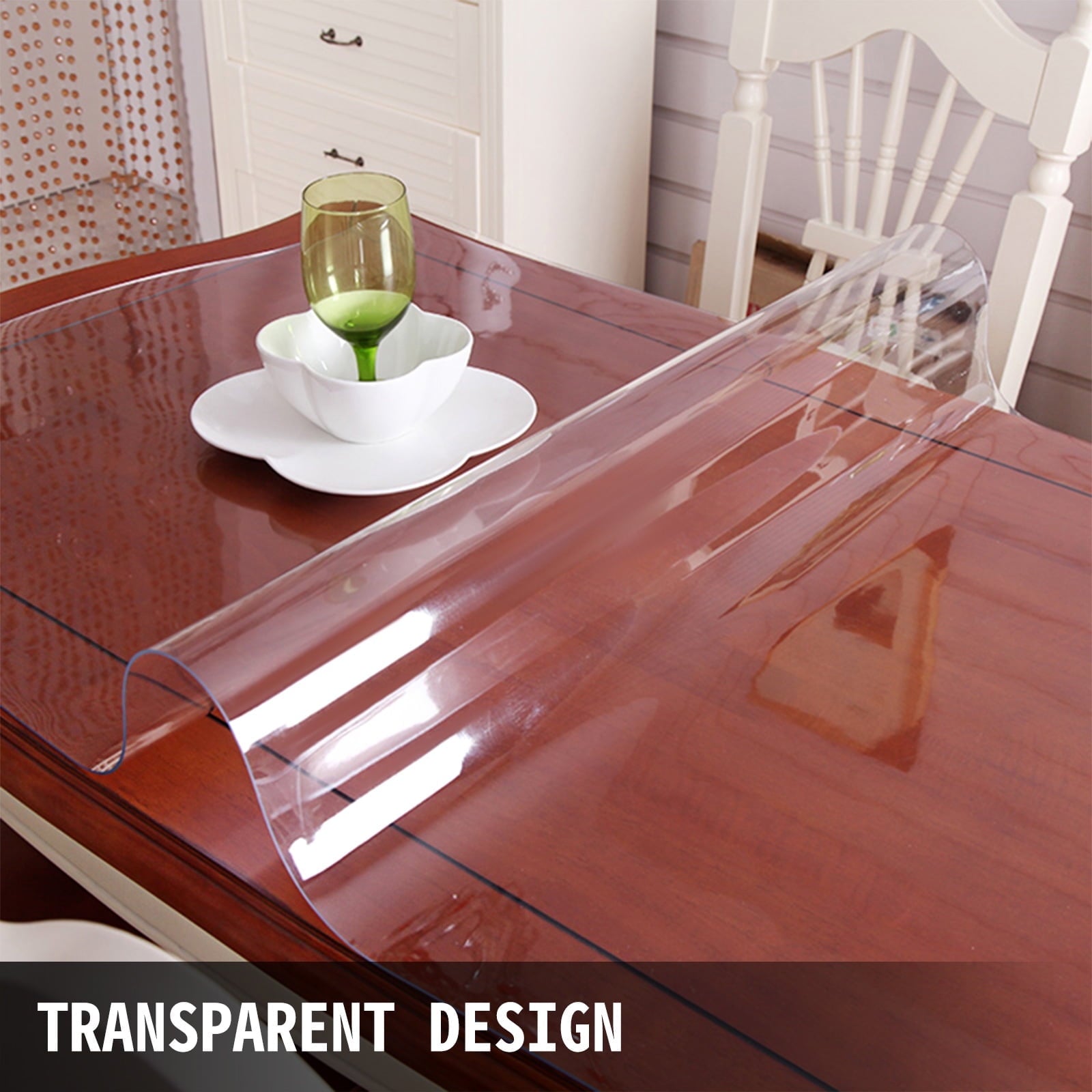 VEVOR Desk Cover Protector Clear PVC Desk Pad 44 x 90 Inch- 1.5mm Thick Transparent - Image 4