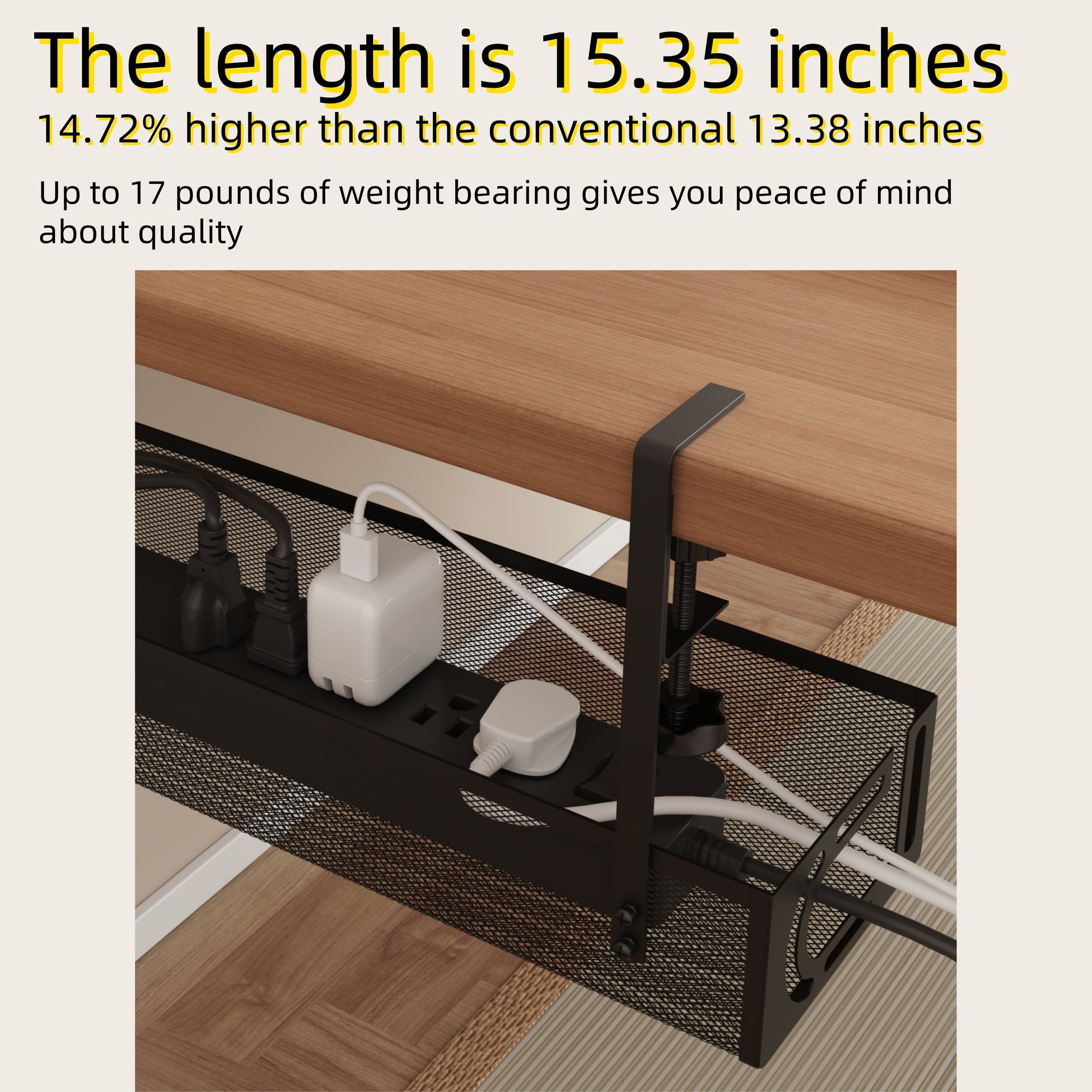 Management Tray - Management Organizers Holder, Management , No Drill to Raceway, Storage for Office, Kitchens, Home - Image 3