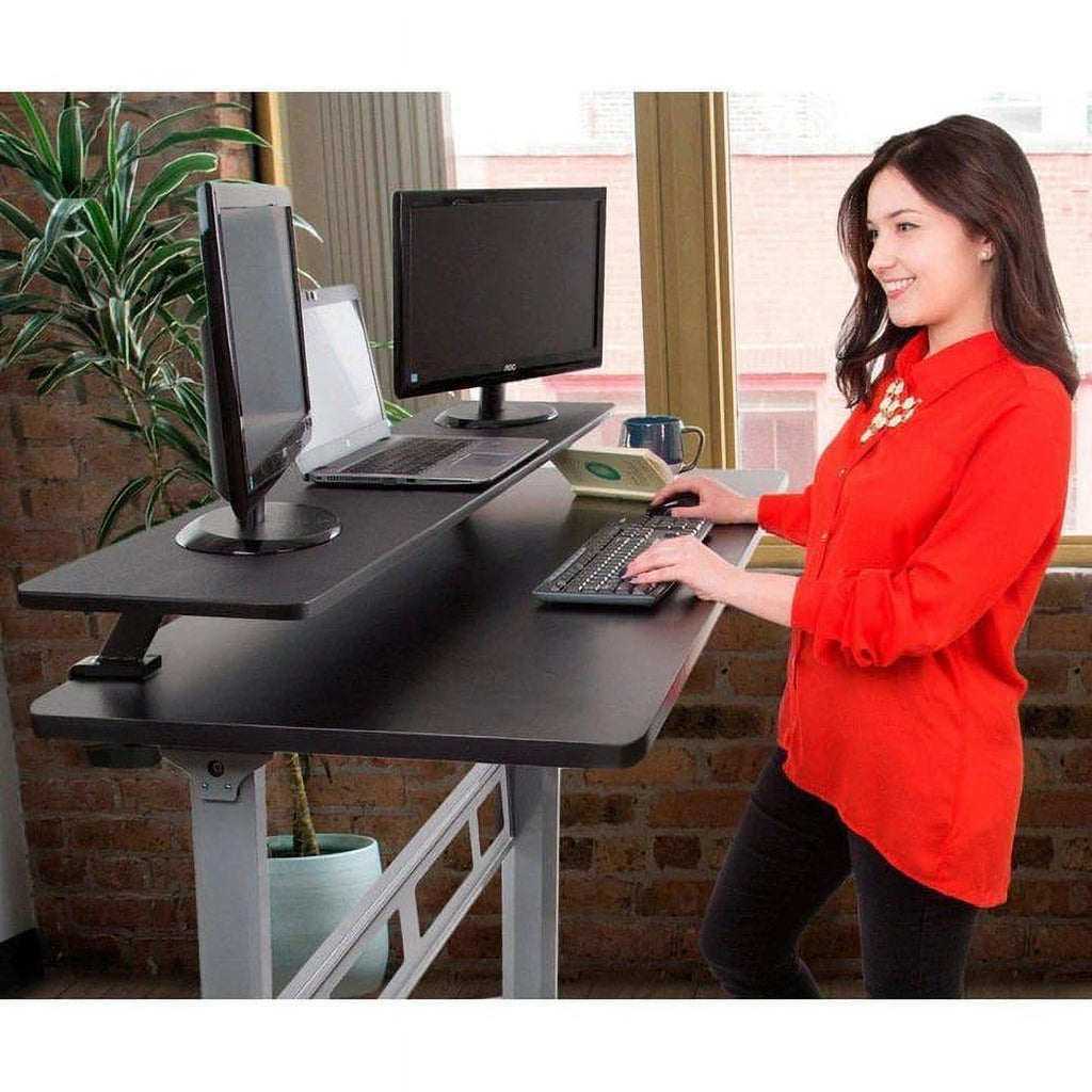 55" Clamp-on Desk Shelf - Extra Large Surface Supports 3 Monitors - Sturdy 4.5 ft Monitor Stand Riser Easily Attaches... - Image 6