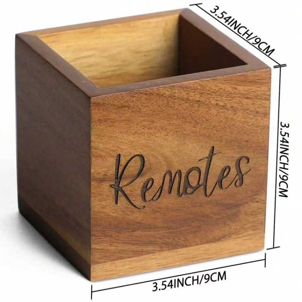 Acacia Wood Remote Control Holder Desk Organizer for Table and Office Decor - Image 5