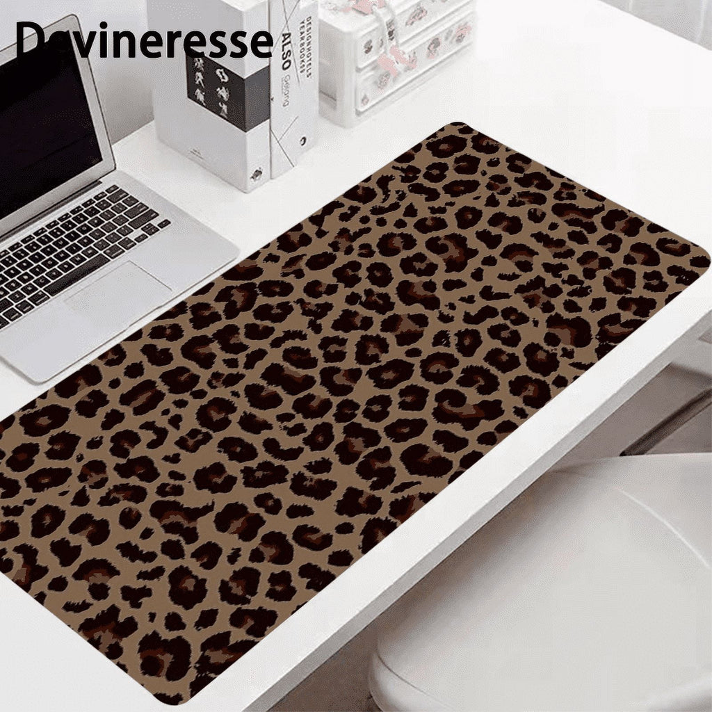 Leopard Print Desk Mat Desk Pad Large Gaming Mouse Pad E-Sports Office Keyboard Pad Computer Mouse Non-Slip Computer Mat Gift For Teen/Boyfr - Image 4