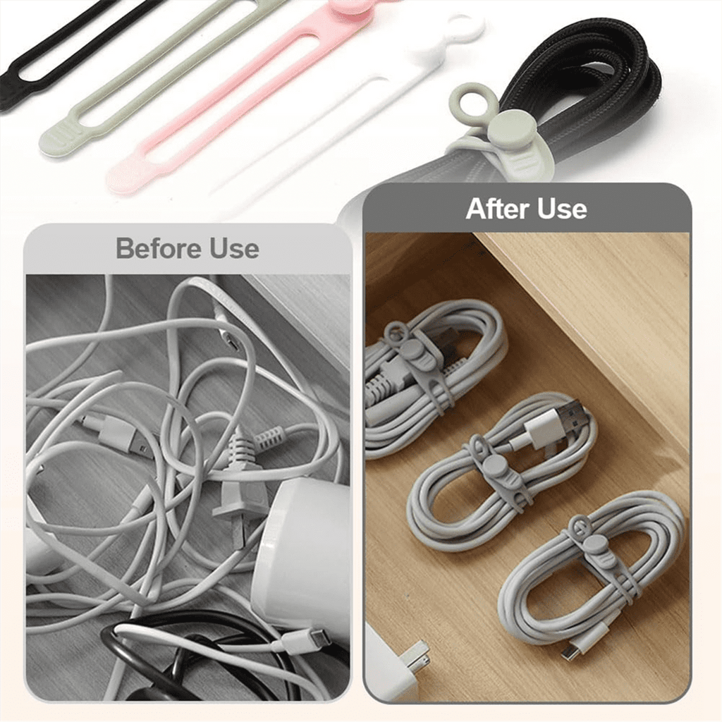 Upgrade Silicone Ties Reusable Management Elastic Cord pwm25 - Image 4