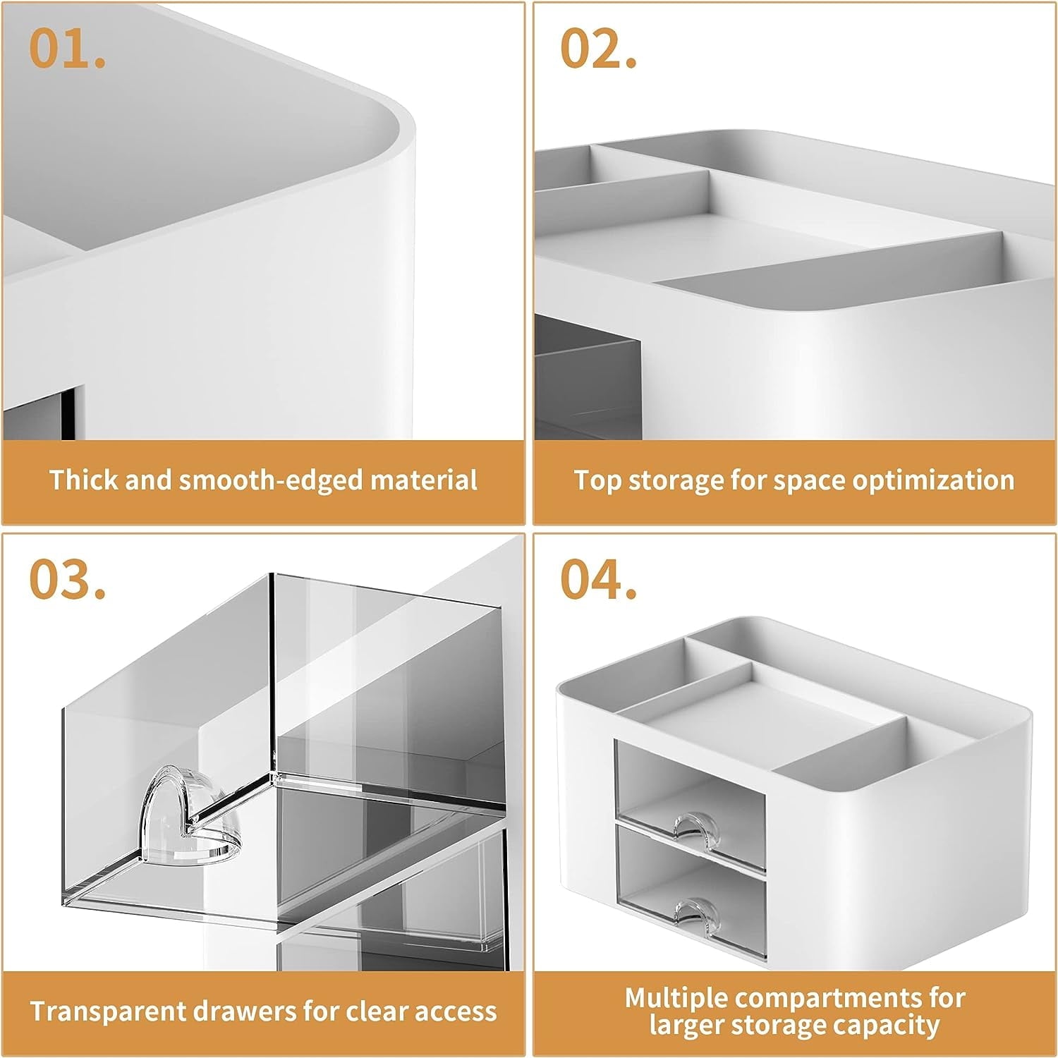 with 2 Drawer, Multi-Functional cil Holder for Desk, Desk s and Accessories with 5 Compartments + Drawer for Office A... - Image 2