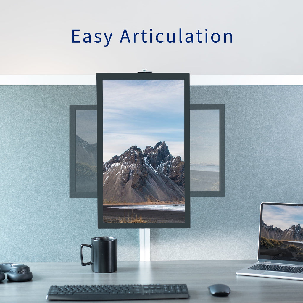 VIVO Black Office Cubicle Monitor Mount Stand Attachment  for 17" to 32" Screen - Image 6
