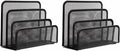 2 Pack Mail Organizer for Desk, Mesh Metal Mail Holder Countertop with 3-Slot, Letter Sorter File Holder, Office Enve...