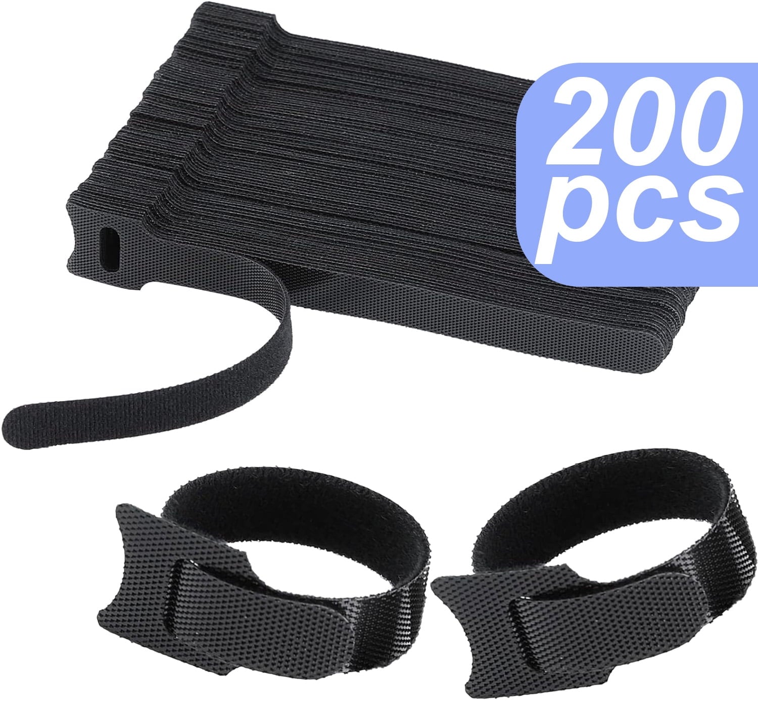 200 Pcs Cord Organizer Cable Management, Black, Reusable Wire Ties, Wrap Straps Knox Home & Health