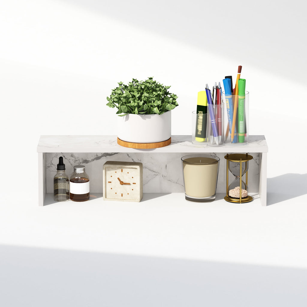 Furinno Classic 23-Inch Desk Organizer, Shelf Organizer Storage & Display Stand, Marble White - Image 6