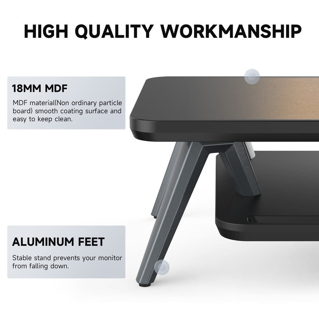 Dual Monitor Stand, Monitor Stands Riser for 2 Monitors, 42.5 Inch Monitor Stands Shelf with 12 Color LED Light for O... - Image 2