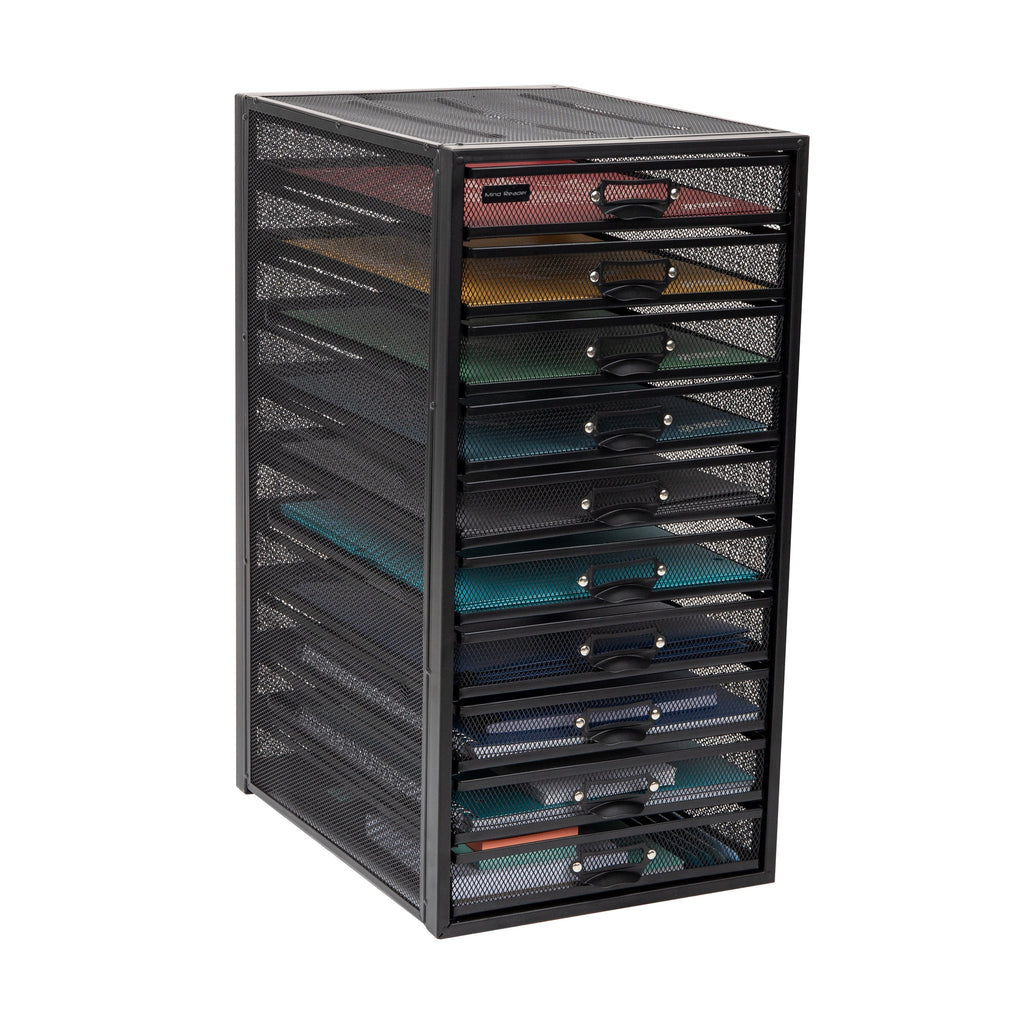 File Storage Drawers, Desk Organizer, Multi-Purpose, 10.75"L x 14"W x 21.25"H, Black - Image 5