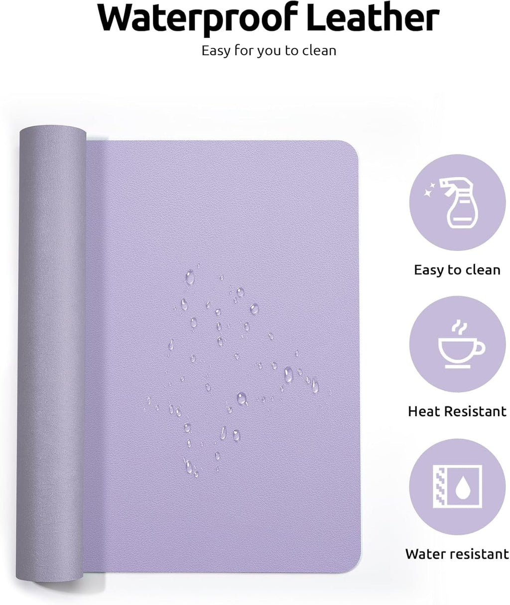 23.6" x 13.8" Leather Desk Pad Protector, Office Desk Mat, Large Mouse Pad, Non-Slip PU Leather Desk Blotter, Laptop Desk Pad, Waterproof De - Image 4