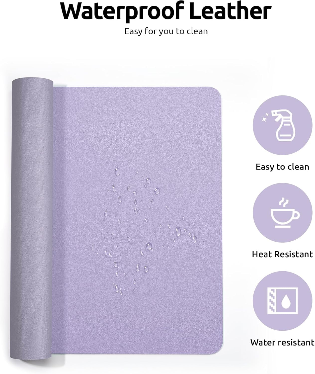 23.6" x 13.8" Leather Desk Pad Protector, Office Desk Mat, Large Mouse Pad, Non-Slip PU Leather Desk Blotter, Laptop Desk Pad, Waterproof De - Image 4