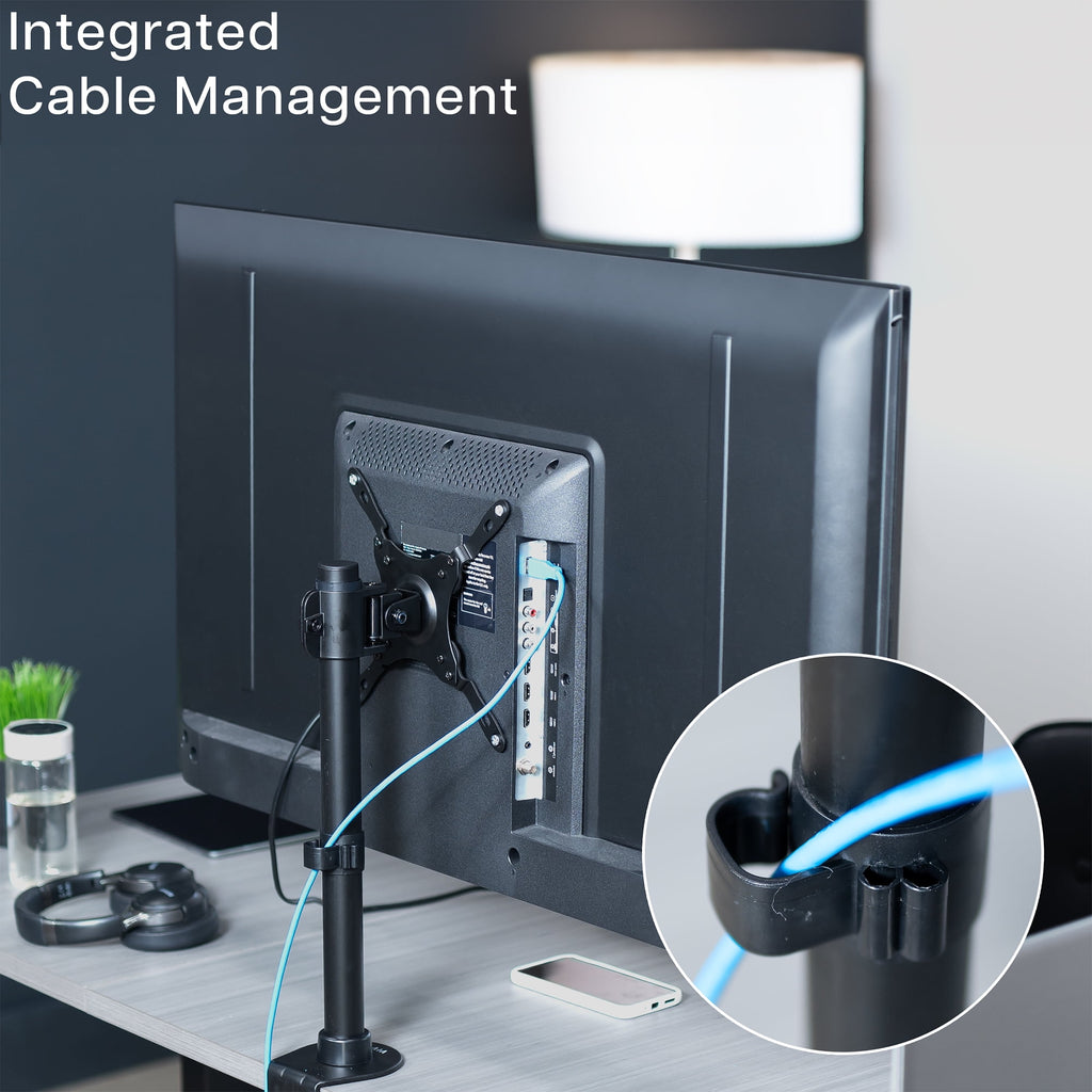 Black TV & Ultra Wide Screen Monitor Desk Mount Stand for Screens up to 42" - Image 6