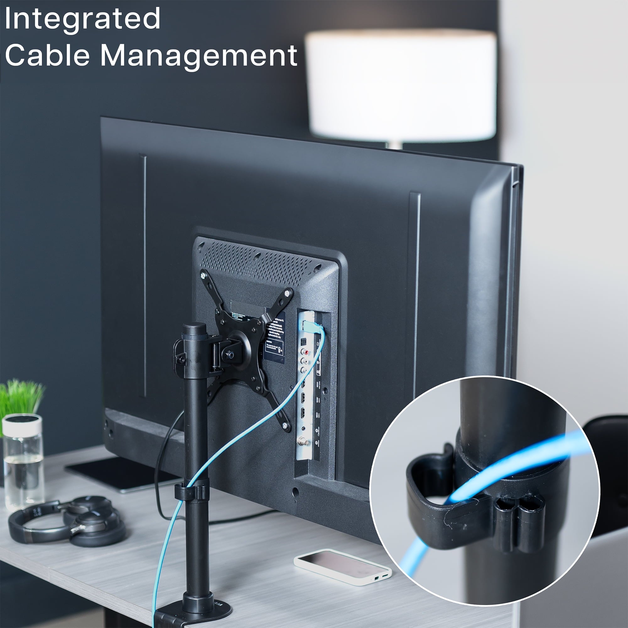 Black TV & Ultra Wide Screen Monitor Desk Mount Stand for Screens up to 42" - Image 6