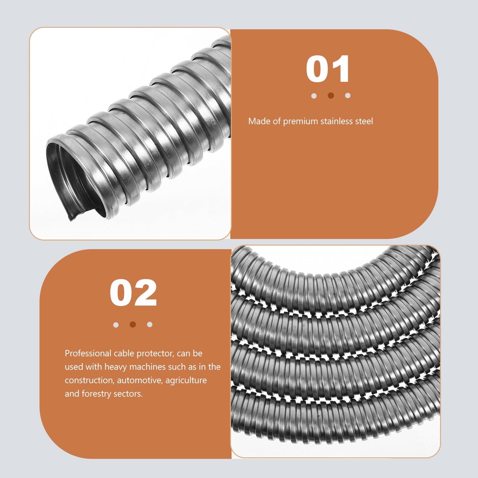 3 M Wire Loom Stainless Steel Protective Sleeve Cable Organizer - Image 6