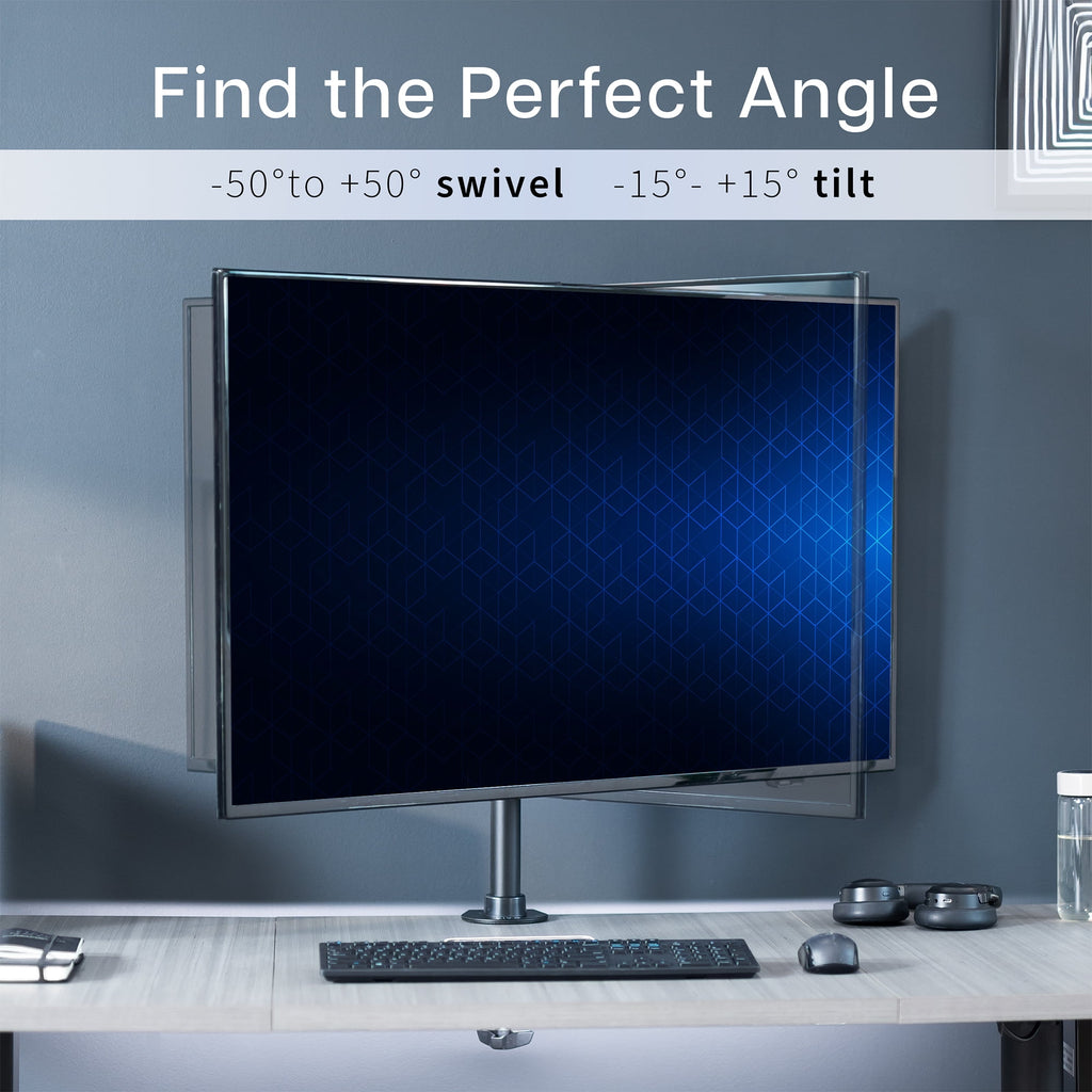 Black TV & Ultra Wide Screen Monitor Desk Mount Stand for Screens up to 42" - Image 5