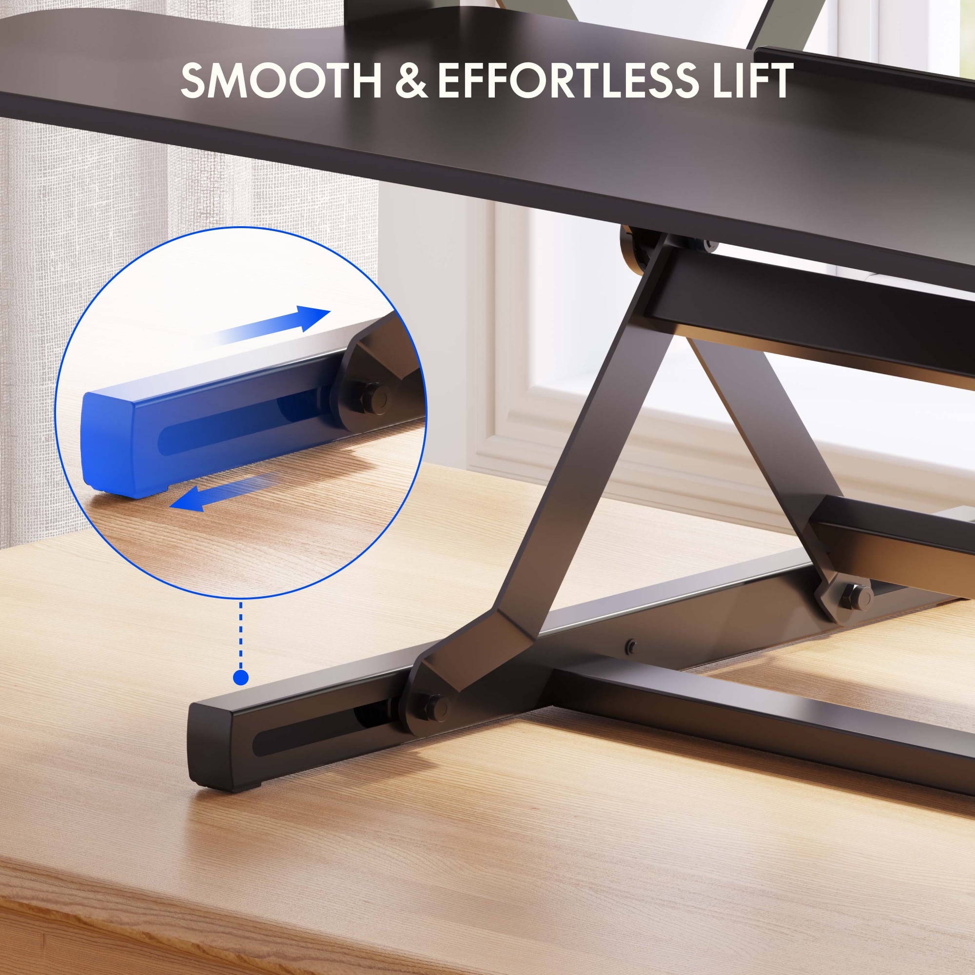27" Height Adjustable Stand Up Desk Converter - Smooth & Effortless Lift, Compatible with Dual Monitor Mount, Removab... - Image 5