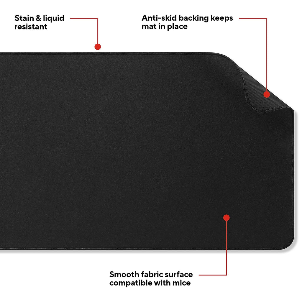 TECH Anti-Slip Fabric Desk Pad 31.5" x 15.7" Black - Image 3