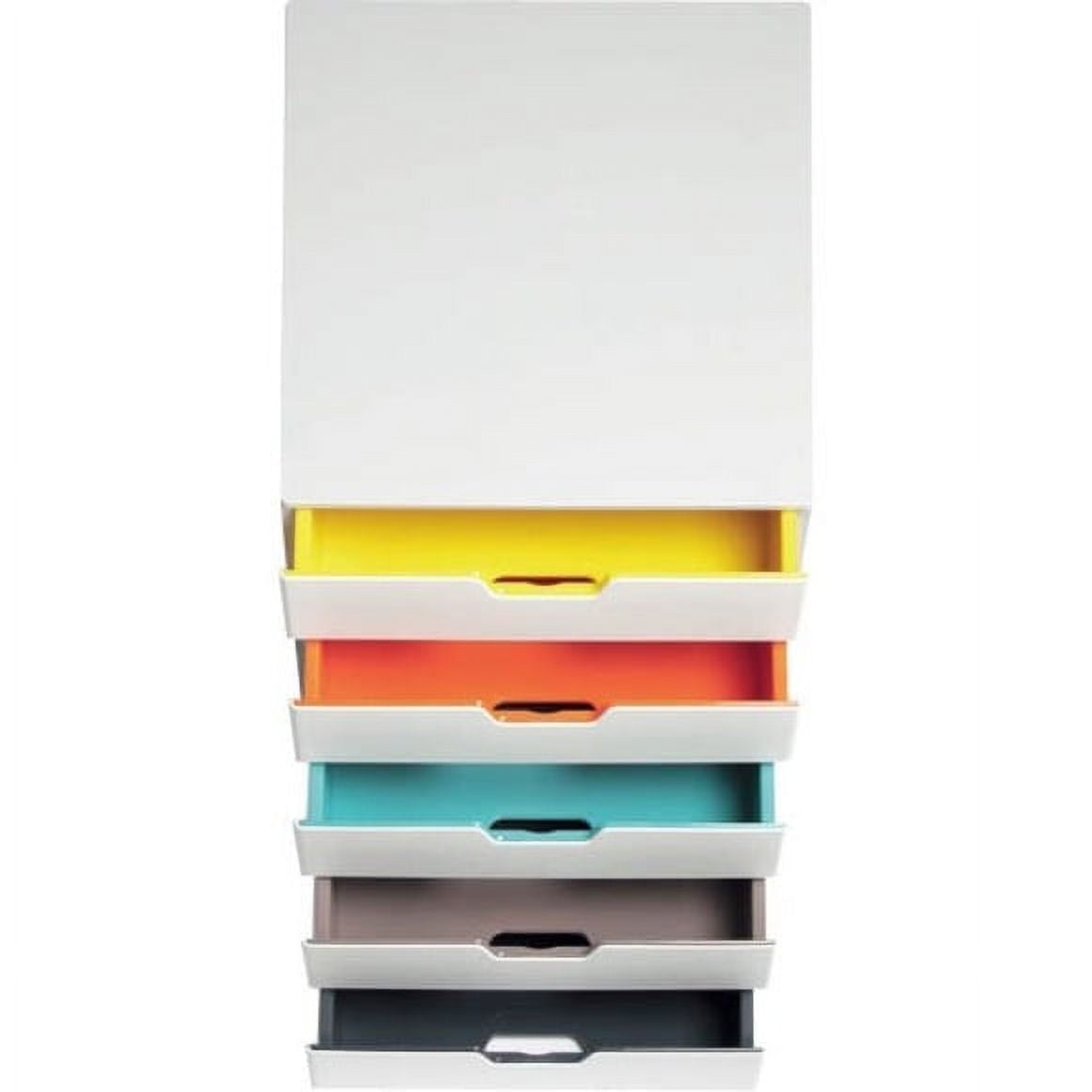 Varicolor Mix 5 Drawer Desktop Storage Box, White/multicolor - 5 Drawer(s) - 11" Height X 11.5" Width X 14" Depth - D... - Image 2