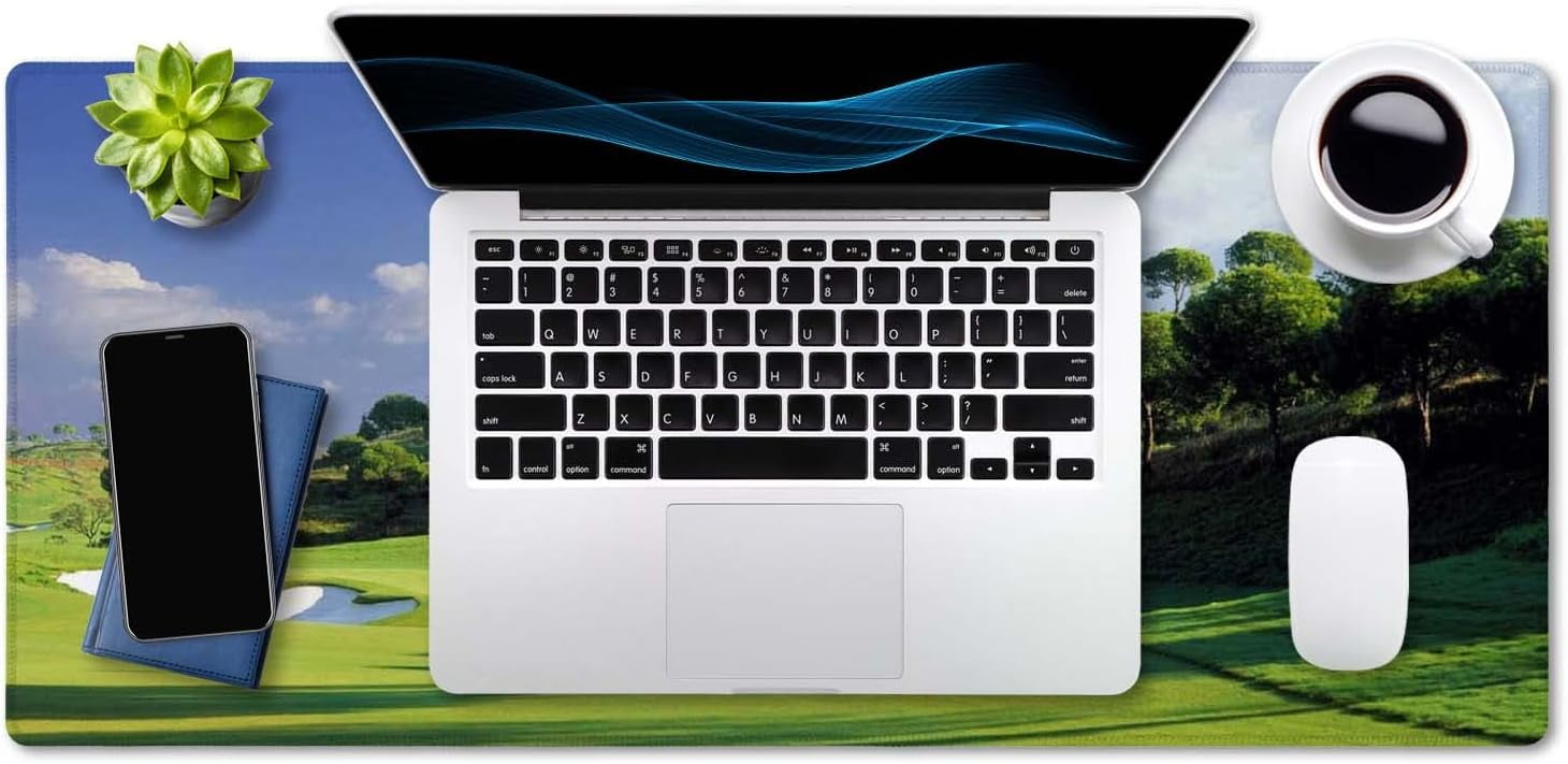 Gaming s, Large Big Laptop Computer Keyboard Mat Desk with Non-Slip Base Stitched Edge for Gaming Office, 35.5 x 15.7... - Image 6