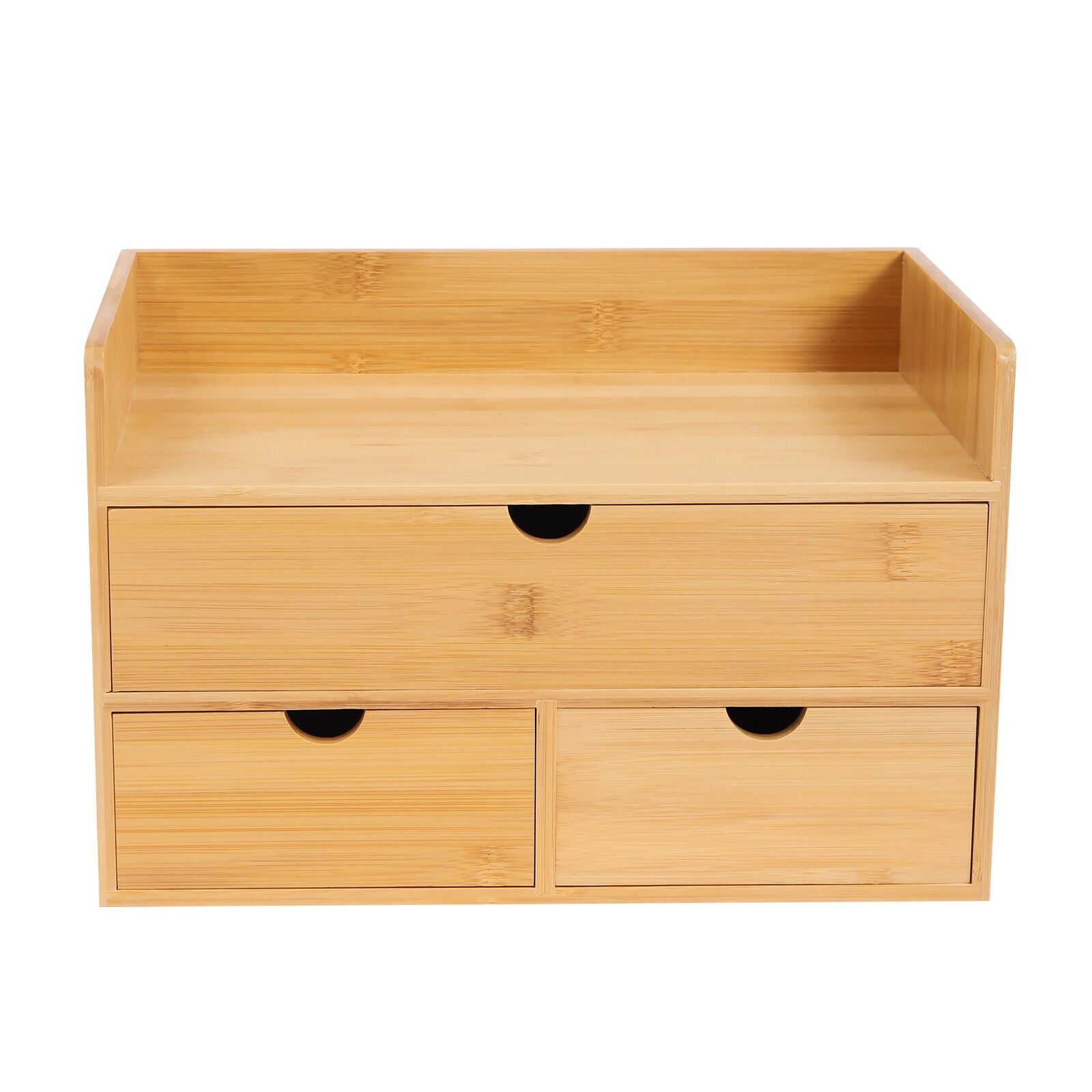 Color Tabletop Storage Box Bamboo Desk Organizer 3 Ders Home Office - Image 5