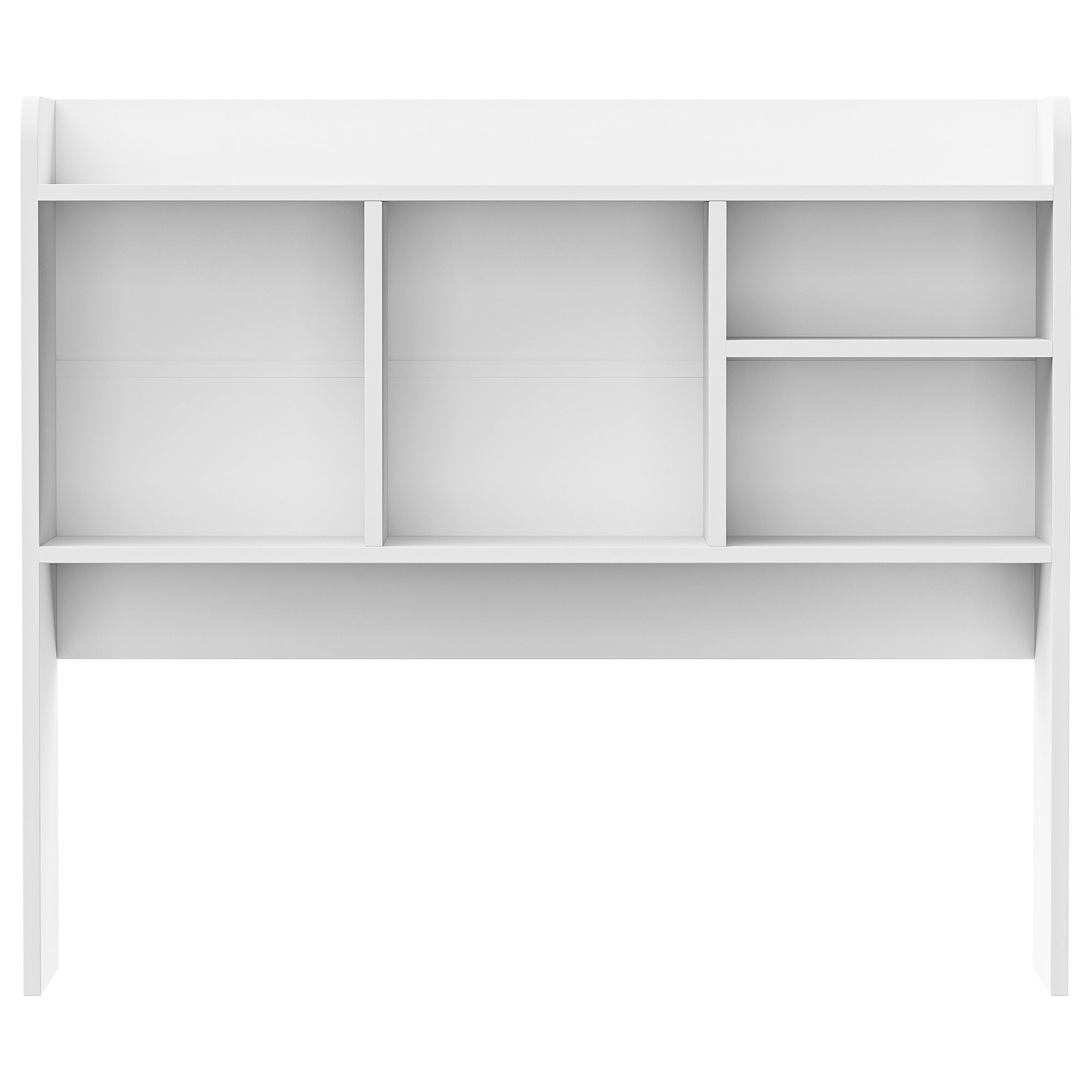 Desktop Bookshelf Storage Tabletop Display Hutch with 4 Shelves Wood Frame Freestanding Desk Organizer, White - Image 4