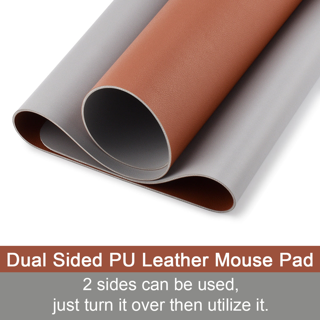 Dual-Sided Desk Pad 23x13in Waterproof PU Leather Desk Mat Mouse Pad Keyboard Mat Large Brown - Image 6