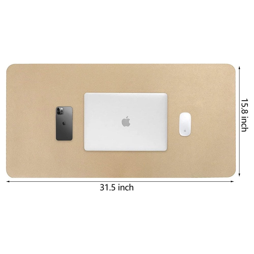Desk Pad, 31.5" x 15.8" Desktop Waterproof Protector Writing Mat for Keyboard and Mouse, Dual Side Use Leather Non Sl... - Image 3