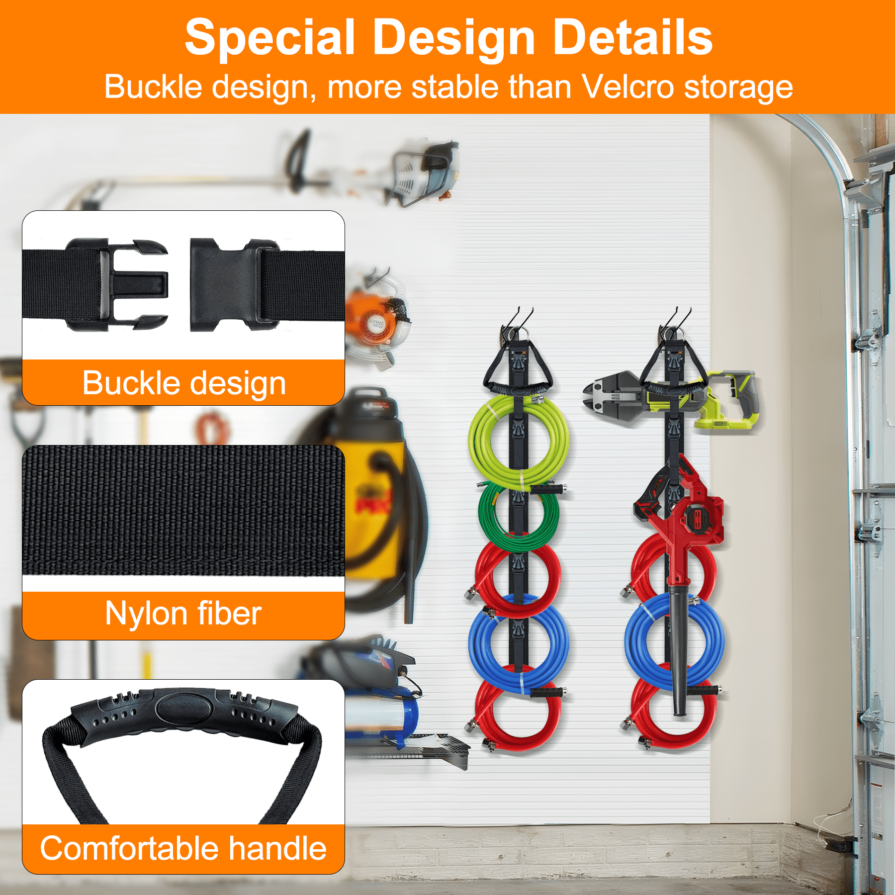 Adjustable Heavy Duty Extension Cord Organizer with 5 Detachable Straps, Flexible DIY Extension Cord Organizer Straps... - Image 3