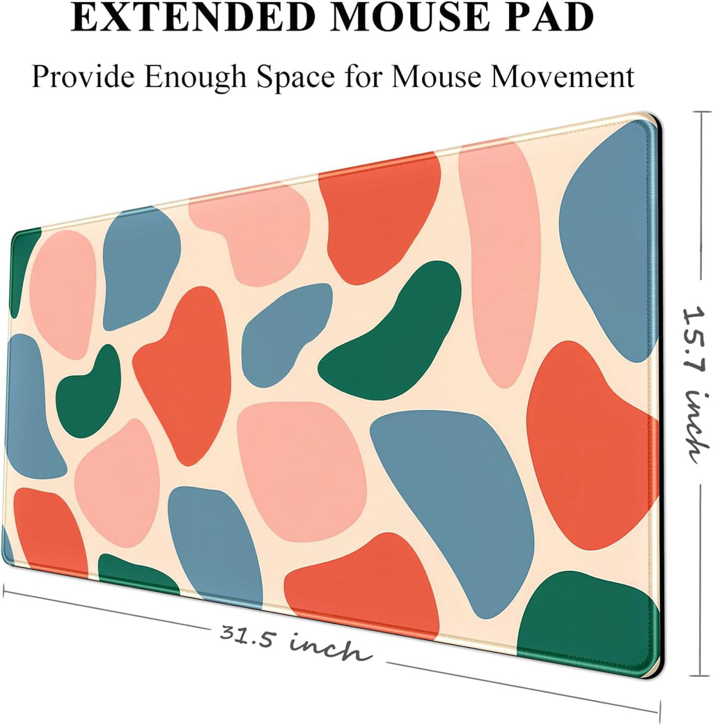 Cute Abstract Desk Mat XXL Large Mouse Pad Big Modern Boho Desk Pad Keyboard Mouse Mat Desk Accessories for Women Cute Desk Decor Extended G - Image 4
