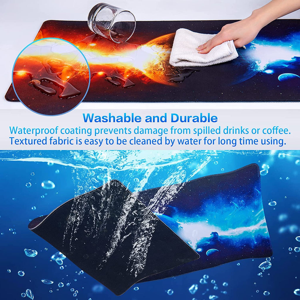 Gaming Mouse Pad, Extended Mouse Pad, XXL Large Big Computer Keyboard Mouse Mat Desk Pad with Non-Slip Base and Stitched Edge for Home Offic - Image 4