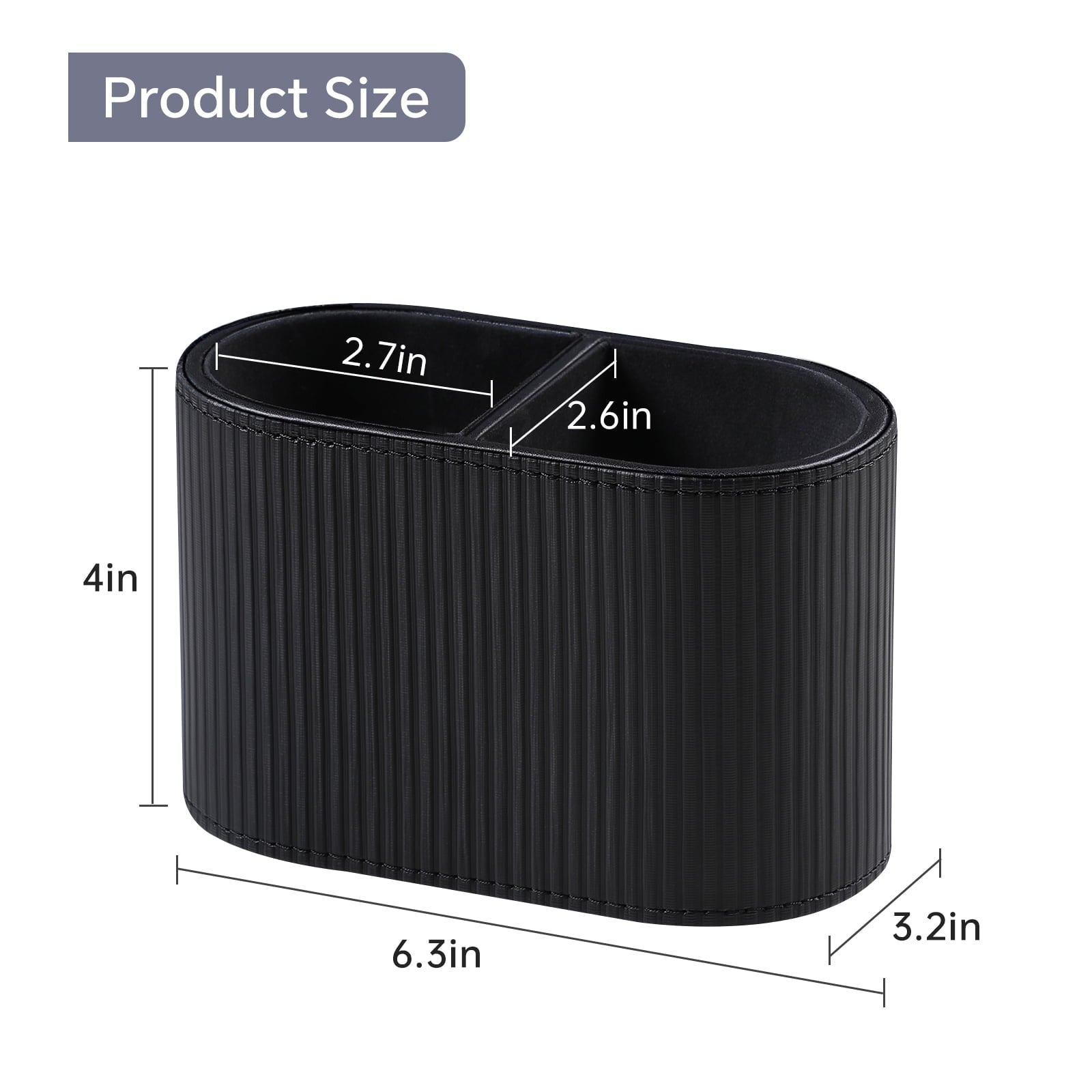 PU Leather Pen Holder for Desk, Small Remote Control Holder Pencil Cup Multifunctional Desktop Organizer Caddy for Ho... - Image 2