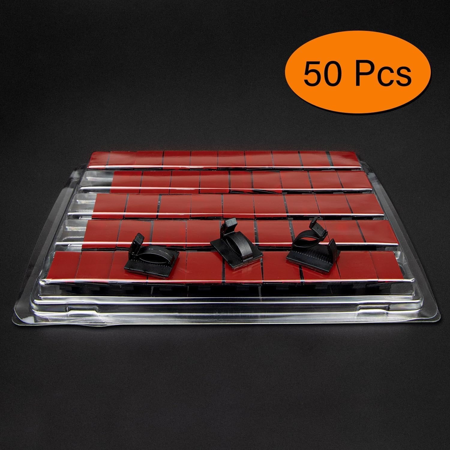 50Pcs Adjustable Cable Management Clips, Adhesive Organizers Sticky Wire Clips Cord Holder for TV PC Ethernet Under D... - Image 2